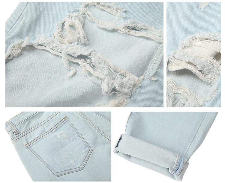 Big Holes Nine!Blue Jeans, Denim, Bottoms, Women Jeans, Femme Bottoms, Pants Trousers - Bohedian.Shop