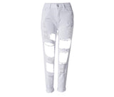 Big Holes Nine!Blue Jeans, Denim, Bottoms, Women Jeans, Femme Bottoms, Pants Trousers - Bohedian.Shop