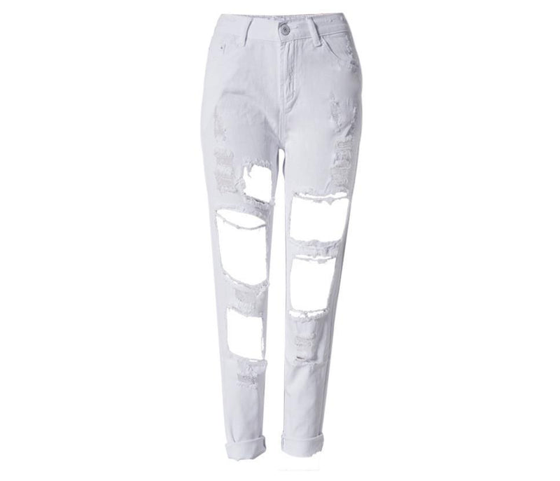 Big Holes Nine!Blue Jeans, Denim, Bottoms, Women Jeans, Femme Bottoms, Pants Trousers - Bohedian.Shop