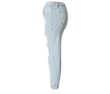 Big Holes Nine!Blue Jeans, Denim, Bottoms, Women Jeans, Femme Bottoms, Pants Trousers - Bohedian.Shop