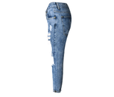 Big Holes Nine!Blue Jeans, Denim, Bottoms, Women Jeans, Femme Bottoms, Pants Trousers - Bohedian.Shop