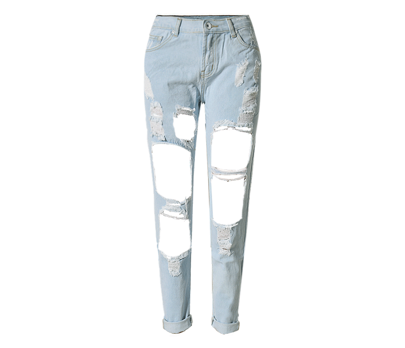 Big Holes Nine!Blue Jeans, Denim, Bottoms, Women Jeans, Femme Bottoms, Pants Trousers - Bohedian.Shop