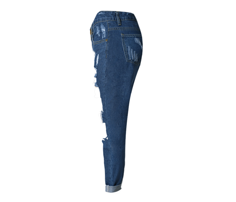 Big Holes Nine!Blue Jeans, Denim, Bottoms, Women Jeans, Femme Bottoms, Pants Trousers - Bohedian.Shop