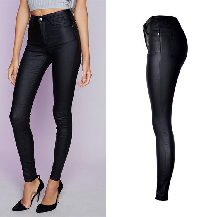 Black PU Skinny Classic! Leather Pants, Bottoms, Women Jeans, Femme Bottoms, Pants Trousers - Bohedian.Shop