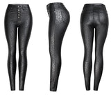 Black PU Skinny Leopard! Leather Pants, Bottoms, Women Jeans, Femme Bottoms, Leopard Skninny-TownTiger