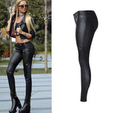 Black PU Skinny Motocycle! Leather Pants, Bottoms, Women Jeans, Femme Bottoms, Pants Trousers - Bohedian.Shop