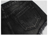 Black Shorts Eyelets!Black Jeans Shorts, Distressed Denim Hot Pants, Bottoms,Femme Bottoms - Bohedian.Shop