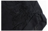 Black Shorts Ripped!Black Jeans,Printed Denim Hot Pants, Bottoms,Femme Bottoms - Bohedian.Shop