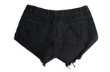 Black Shorts Ripped!Black Jeans,Printed Denim Hot Pants, Bottoms,Femme Bottoms - Bohedian.Shop