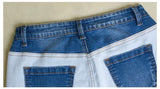 Blue and White Color-Contrast! Blue Skinny Jeans, Denim, Women Jeans, Femme Bottoms - Bohedian.Shop