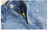 Blue Shorts Beads! Blue Jeans, Ripped Denim Hot Pants with Beads, Bottoms,Femme Bottoms - Bohedian.Shop