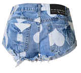 Blue Shorts Hearts!Blue Jeans,Printed Denim Hot Pants, Bottoms,Femme Bottoms - Bohedian.Shop