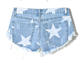 Blue Shorts Stars!Blue Jeans,Printed Denim Hot Pants, Bottoms,Femme Bottoms - Bohedian.Shop