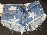 Blue Shorts Stars!Blue Jeans,Printed Denim Hot Pants, Bottoms,Femme Bottoms - Bohedian.Shop