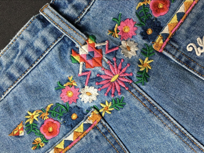 Boho Floral Embroidery!Blue Jeans, Denim, Bottoms, Women Jeans, Femme Bottoms, Hot Pants - Bohedian.Shop