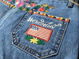 Boho Floral Embroidery!Blue Jeans, Denim, Bottoms, Women Jeans, Femme Bottoms, Hot Pants - Bohedian.Shop