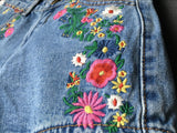 Boho Floral Embroidery!Blue Jeans, Denim, Bottoms, Women Jeans, Femme Bottoms, Hot Pants - Bohedian.Shop