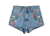 Boho Floral Embroidery!Blue Jeans, Denim, Bottoms, Women Jeans, Femme Bottoms, Hot Pants - Bohedian.Shop