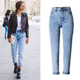 Boy Friend!Blue Jeans, Straight Leg Denim, Bottoms, Women Jeans, Femme Bottoms, Pants Trousers-TownTiger