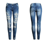 Classic Ripped!Blue Jeans, Denim, Bottoms, Women Jeans, Femme Bottoms, Pants Trousers-TownTiger