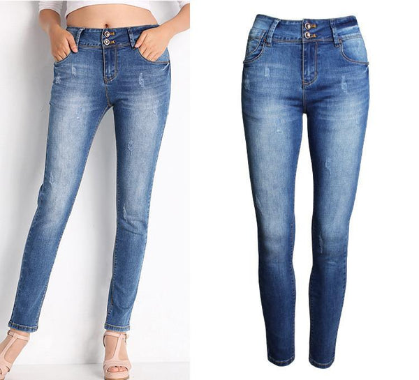 Classic Slim!Skinny Blue Jeans, Denim, Bottoms, Women Jeans, Femme Bottoms, Pants - Bohedian.Shop