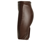 Coffee Faux Leather Skirt! PU leather,Motorcycle, Hip-Hugger, Women Jeans, Skirt-TownTiger