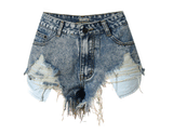 Completely Ripped!Blue Jeans Shorts, Denim, Bottoms, Women Jeans, Femme Bottoms, Hot Pants - Bohedian.Shop