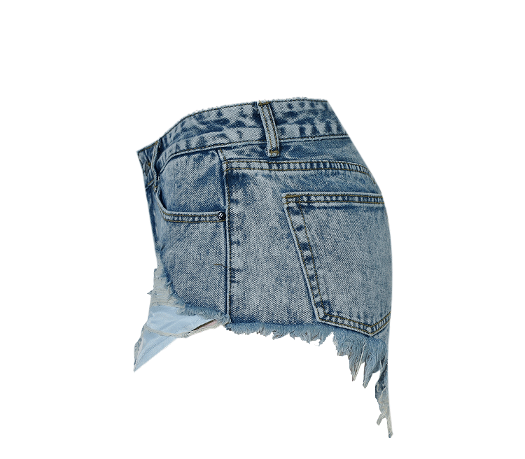 Completely Ripped!Blue Jeans Shorts, Denim, Bottoms, Women Jeans, Femme Bottoms, Hot Pants - Bohedian.Shop