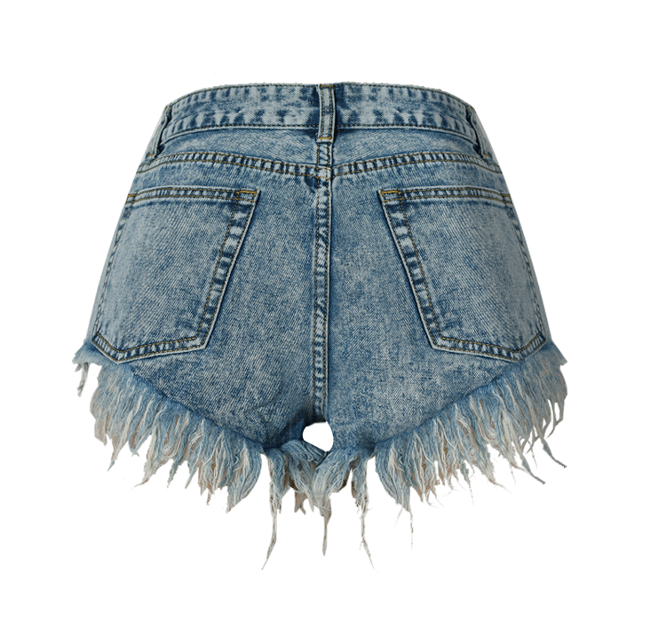 Completely Ripped!Blue Jeans Shorts, Denim, Bottoms, Women Jeans, Femme Bottoms, Hot Pants - Bohedian.Shop