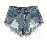 Completely Ripped!Blue Jeans Shorts, Denim, Bottoms, Women Jeans, Femme Bottoms, Hot Pants - Bohedian.Shop