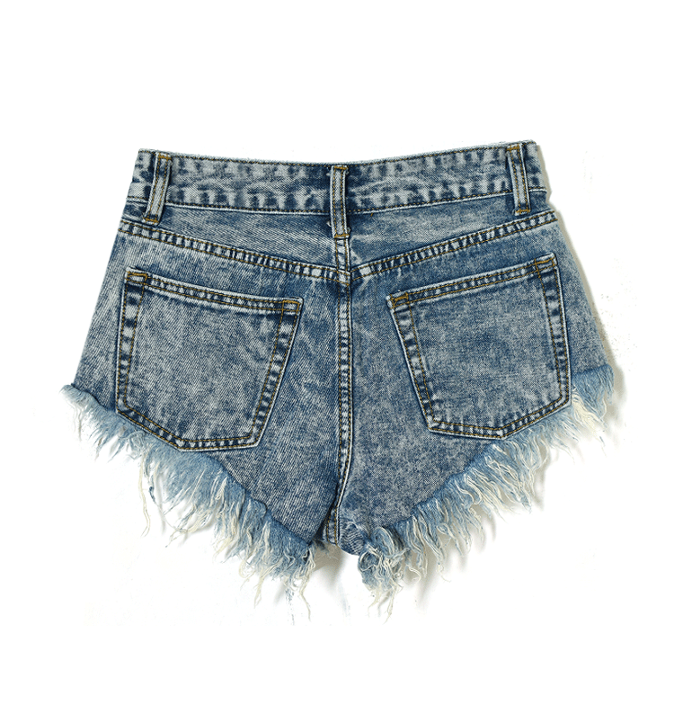 Completely Ripped!Blue Jeans Shorts, Denim, Bottoms, Women Jeans, Femme Bottoms, Hot Pants - Bohedian.Shop