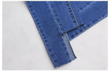 Cropped!Blue Skinny Jeans, Denim, Bottoms, Women Jeans, Femme Bottoms, Pants Trousers - Bohedian.Shop