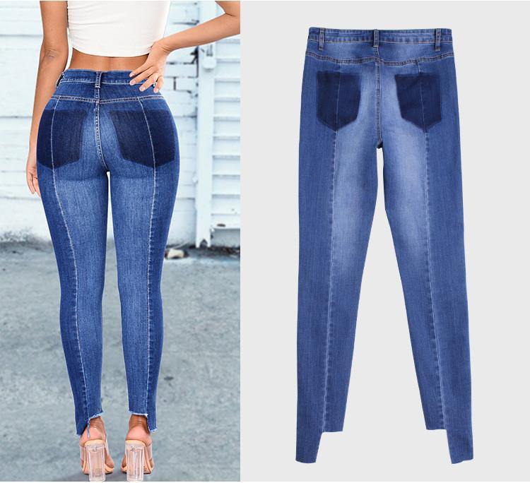 Cropped!Blue Skinny Jeans, Denim, Bottoms, Women Jeans, Femme Bottoms, Pants Trousers - Bohedian.Shop