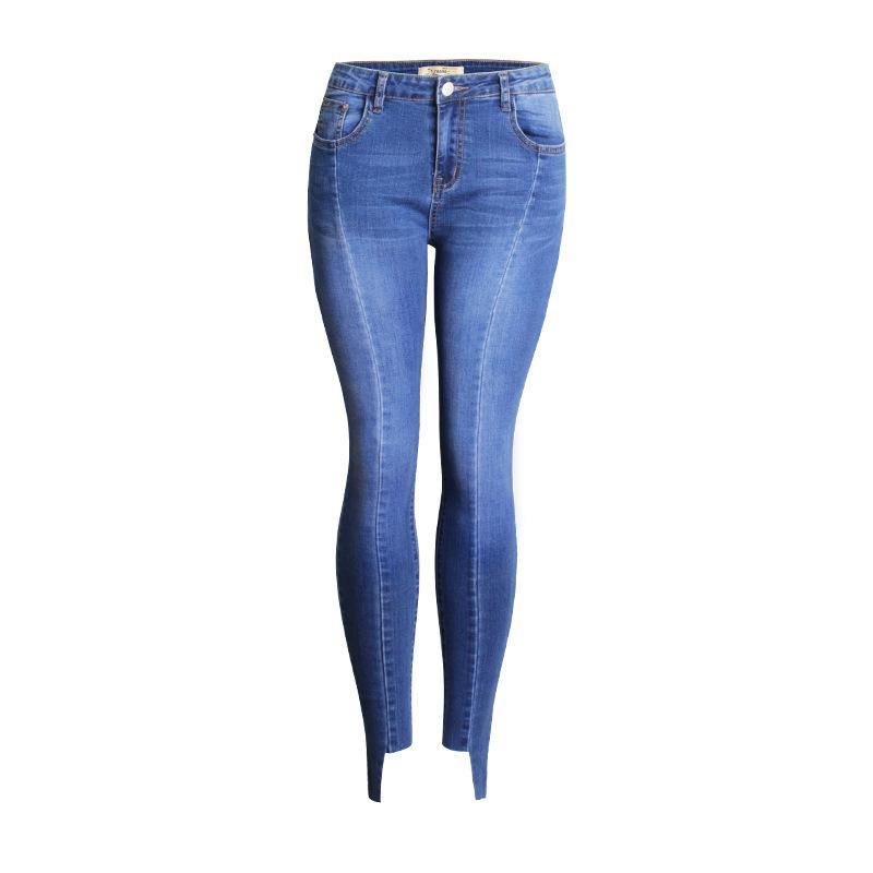 Cropped!Blue Skinny Jeans, Denim, Bottoms, Women Jeans, Femme Bottoms, Pants Trousers - Bohedian.Shop