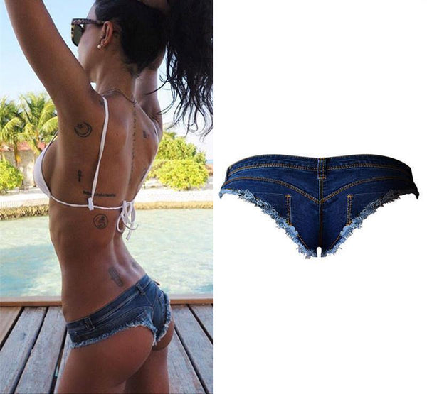 Denim Bikini!Blue Jeans, Denim, Bottoms, Women Jeans, Femme Bottoms, Hot Pants - Bohedian.Shop