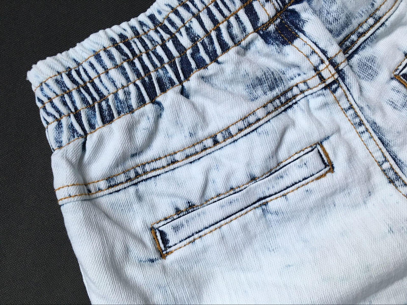 Elastic Band!Blue Jeans Shorts, Denim, Bottoms, Women Jeans, Femme Bottoms, Hot Pants-TownTiger