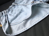 Elastic Band!Blue Jeans Shorts, Denim, Bottoms, Women Jeans, Femme Bottoms, Hot Pants-TownTiger