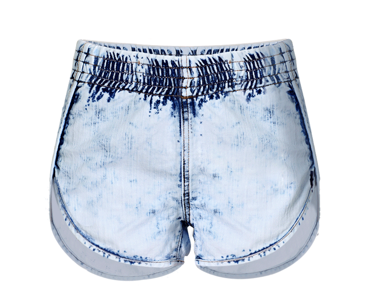 Elastic Band!Blue Jeans Shorts, Denim, Bottoms, Women Jeans, Femme Bottoms, Hot Pants-TownTiger