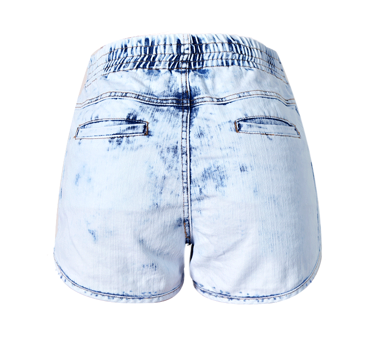 Elastic Band!Blue Jeans Shorts, Denim, Bottoms, Women Jeans, Femme Bottoms, Hot Pants-TownTiger