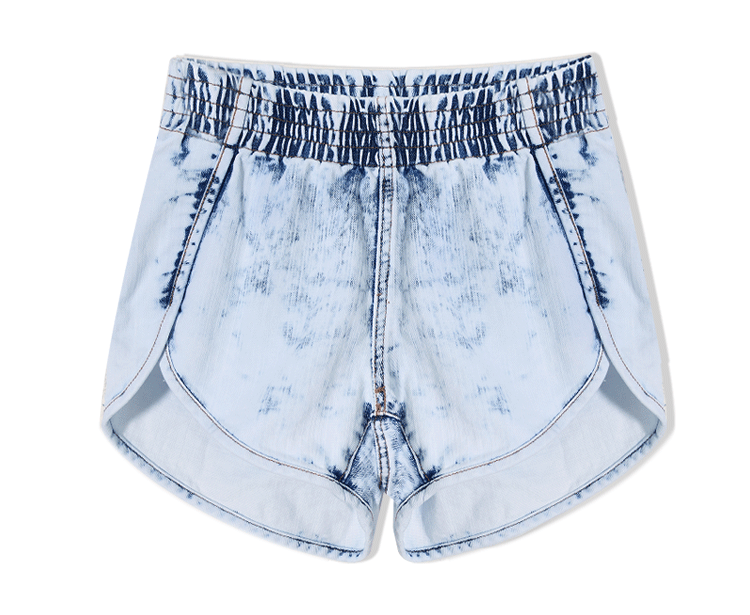 Elastic Band!Blue Jeans Shorts, Denim, Bottoms, Women Jeans, Femme Bottoms, Hot Pants-TownTiger