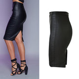 Faux Leather Skirt! PU leather,Motorcycle, Hip-Hugger, Women Jeans, Femme Bottoms, Skirt - Bohedian.Shop