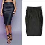 Faux Leather Skirt! PU leather,Motorcycle, Hip-Hugger, Women Jeans, Femme Bottoms, Skirt - Bohedian.Shop