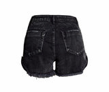 Floral! Black Ripped Shorts, Black Jeans, Ripped Denim Hot Pants, Bottoms,Femme Bottoms - Bohedian.Shop