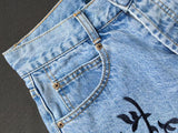 Floral Embroidery!Blue Jeans, Denim, Bottoms, Women Jeans, Femme Bottoms, Hot Pants - Bohedian.Shop