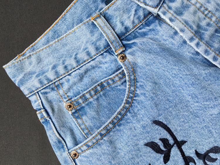 Floral Embroidery!Blue Jeans, Denim, Bottoms, Women Jeans, Femme Bottoms, Hot Pants - Bohedian.Shop