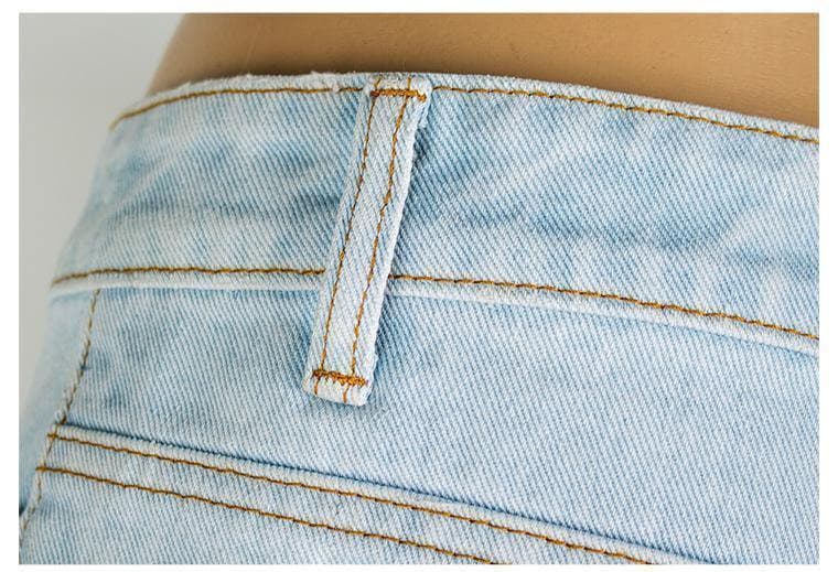 Gold Tassels! Blue Shorts Jeans, Sexy Denim Hot Pants, Bottoms,Femme Bottoms Hot Pants - Bohedian.Shop