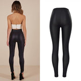 Laced Up PU Crotch! Sexy Matte Leather Skinny Pants, Bottoms, Women Jeans-TownTiger