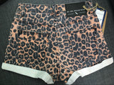 Leopard Shorts!Blue Jeans, Denim, Bottoms, Women Jeans, Femme Bottoms, Hot Pants-TownTiger