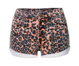 Leopard Shorts!Blue Jeans, Denim, Bottoms, Women Jeans, Femme Bottoms, Hot Pants-TownTiger