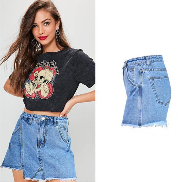 Like a Skirt!Blue Jeans Shorts, Denim Shorts, Women Jeans, Femme Bottoms, Hot Pants-TownTiger